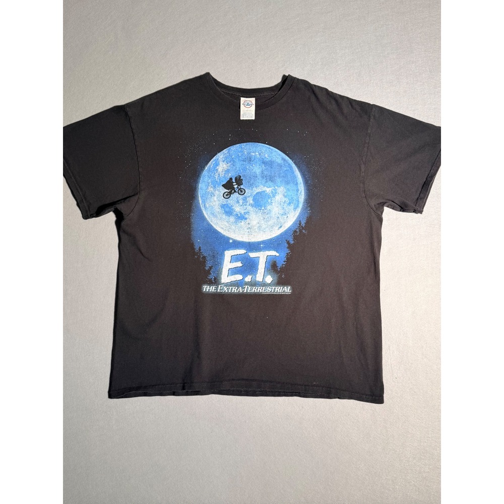 2002 Vintage Delta E.T. The Extra-Terrestrial Shirt Mens XL Black Movie Graphic